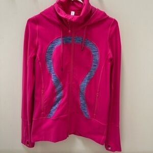 Lululemon Bright Pink Scuba Hooded Jacket size 6